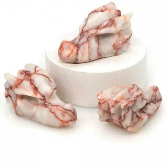 EOEMY 1.5’’ Natural Quartz Crystal Lifelike Dragon Head Skull Carved Figurine Decor-Red Picasso Jasper Quartz