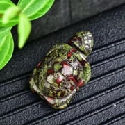 EOEMY 1.5 Natural Quartz Crystal Longevity Turtle Hand Carved Tortoise Animal Statue-Dragon Blood Quartz-5Pcs