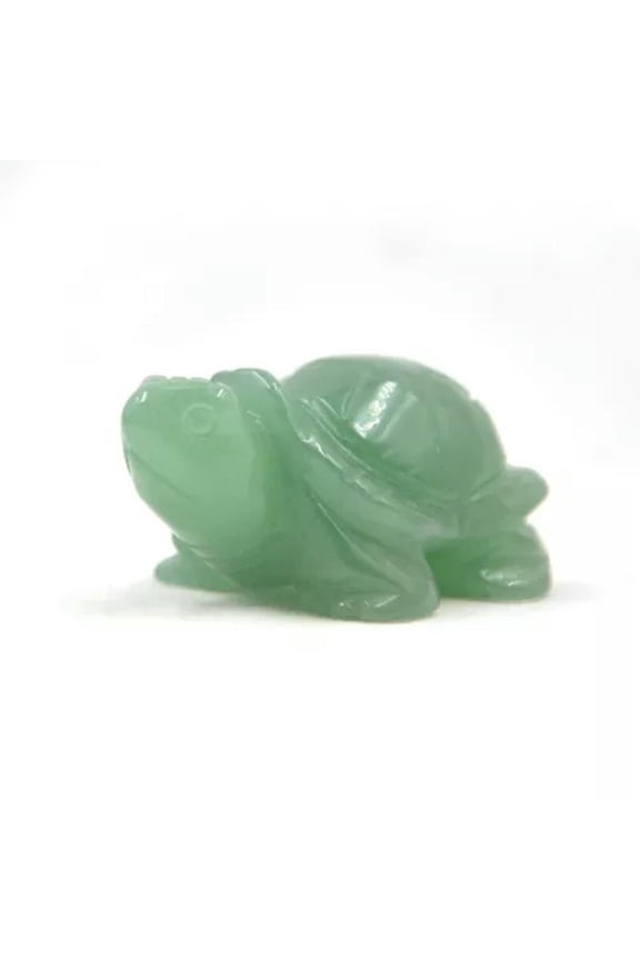 1.5'' Natural Quartz Crystal Longevity Turtle Hand Carved Tortoise Animal Statue-Green Aventurine Quartz-1Pc