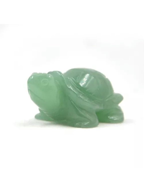 1.5'' Natural Quartz Crystal Longevity Turtle Hand Carved Tortoise Animal Statue-Green Aventurine Quartz-1Pc