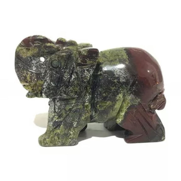EOEMY 1.5'' Natural Quartz Elephant Crystal Chakra Hand Carved Animal Figurine Decor-Dragon Blood Quartz