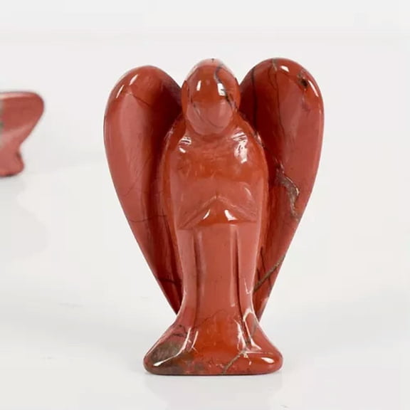 EOEMY 1.5'' Natural Reiki Quartz Crystal Carved Angel Chakra Mineral Rock Decor Gift-Red Jasper Quartz-10Pcs