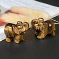 thumbnail image 1 of EOEMY 1.5'' Natural Tiger'S Eye Quartz Elephant Carved Statue Crystal Chakra Decor, 1 of 9