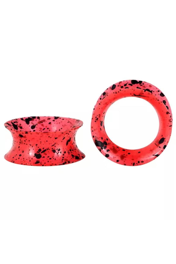 1 Pcs Silicone Flexible Ear Gauges Plugs Expander Double Flared Flesh Tunnels /-Red-12mm
