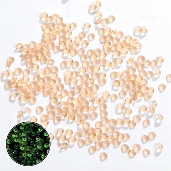 EOEMY 10,000Pcs 3mm Ss10 Glow In The Dark Flatback Resin Round Rhinestones Nail Art-Champagne