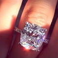 thumbnail image 1 of EOEMY 10*10mm Square Cut Cz Band 925 Silver Women'S Engagement 4-Claw Ring Size 5-10, 1 of 5