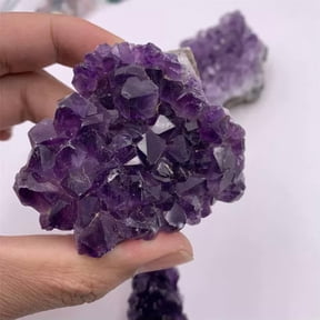 EOEMY 10-150G Large Natural Amethyst Cluster Quartz Crystal Druzy Geode Healing Stones-60-80G