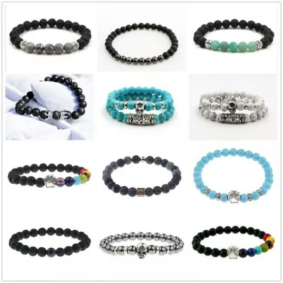 EOEMY 10/20/50Pcs Wholesale Lots Mixed Styles Natural Stone Women Men Bracelets -10 Pcs