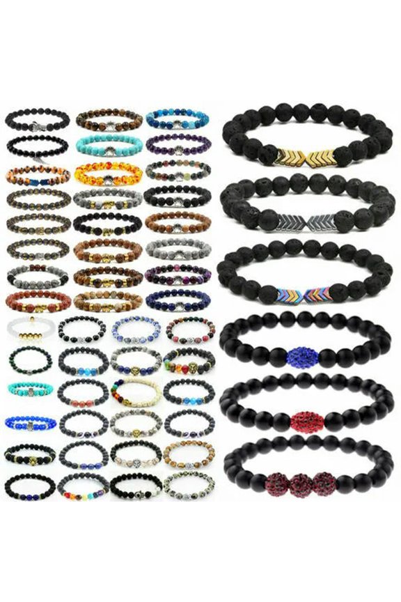 10/20/50Pcs Wholesale Lots Mixed Styles Natural Stone Women Men Bracelets -20 Pcs