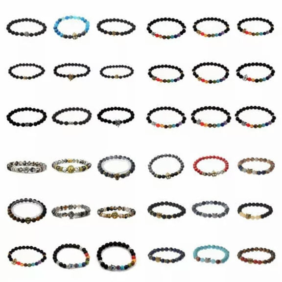 EOEMY 10/20/50Pcs Wholesale Lots Mixed Styles Natural Stone Women Men Bracelets -30 Pcs