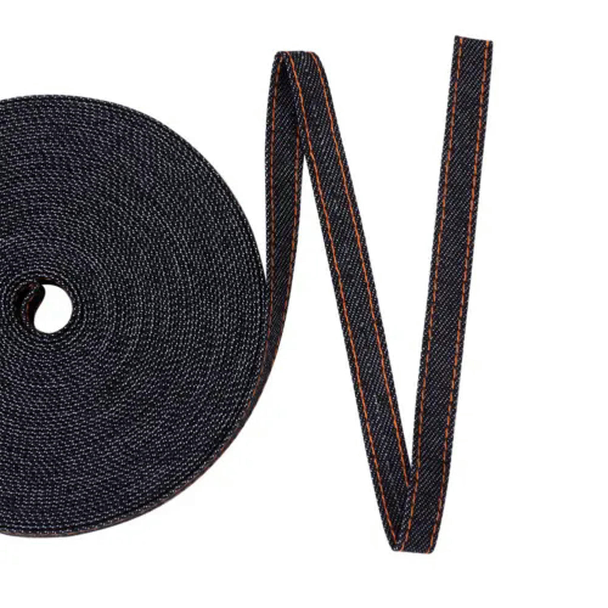 EOEMY 10.9Yard Stitch Denim Ribbon Layering Cloth Fabric Jeans Bows Ribbon Decor 1~4Cm-Black-4Cm