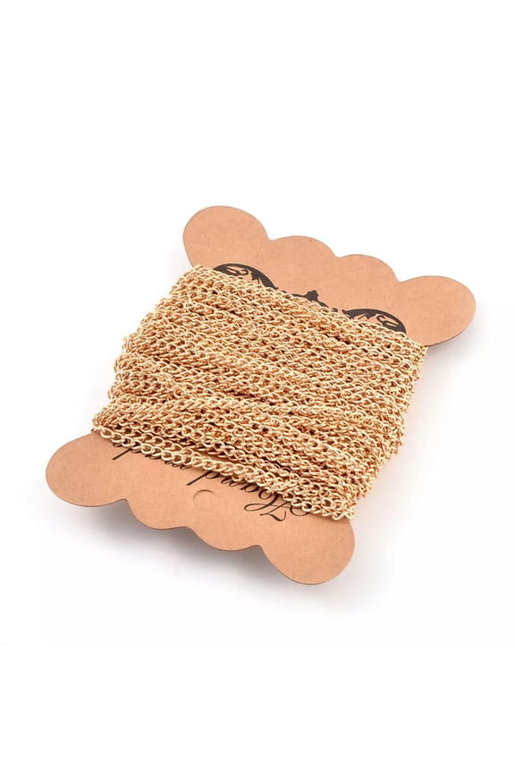 10.9Yds/Roll Iron Twisted Curb Chains Oval Link Unwelded Loop Cable String 4X3mm