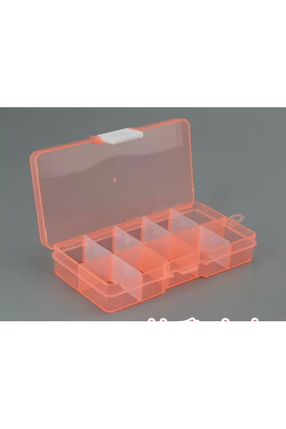 10 Compartments Plastic Box Case Jewelry Bead Display Storage Container 130X67mm-Orange