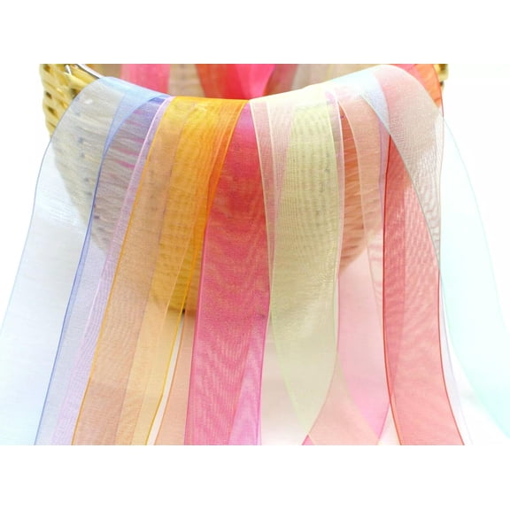 EOEMY 10 Meter 50mm(2") Sheer Organza Ribbon Gift Bow Wedding Craft 10 Color