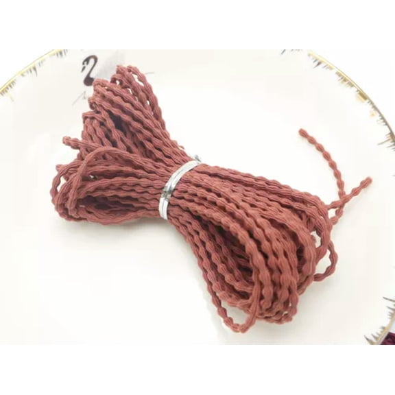 EOEMY 10 Meter Elastic Cord Stretch Thread String 3mm For Sewing Hair Band Crafts-7# Red Brown
