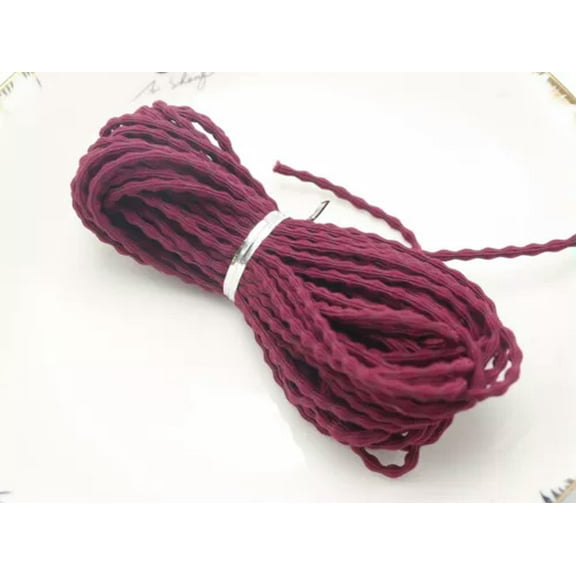 EOEMY 10 Meter Elastic Cord Stretch Thread String 3mm For Sewing Hair Band Crafts-9# Burgundy