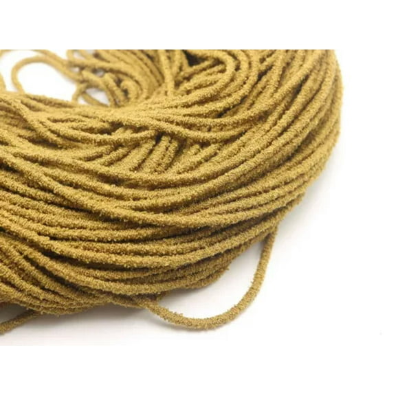 EOEMY 10 Meter Furry Elastic Cord Stretch Thread String Round 4mm For Sewing Craft-7# Ocher