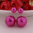 thumbnail image 1 of EOEMY 10 Pairs Fashion Pearl Double Side Two Ball Front And Back Post Earring Ear Stud-J: Hot Pink, 1 of 8
