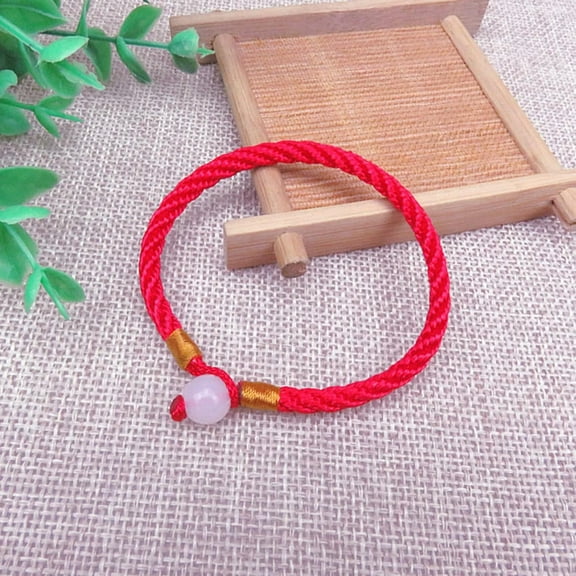 EOEMY 10 Red String Braided Lucky Rope Cord Jude Beads Bangle Cuff Braceletes