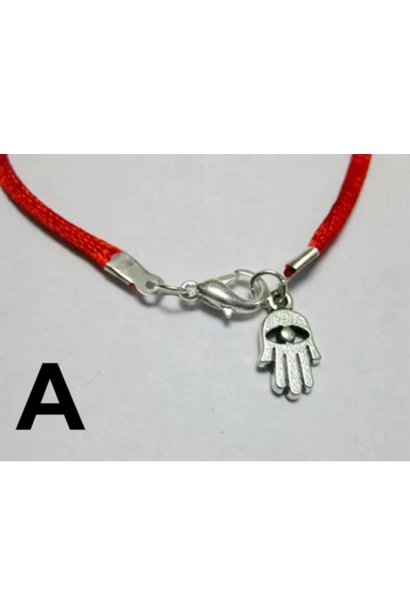 10 Red String Good Luck Bracelets Evil Eye Hamsa Hand "Star Of David" Charms-A; Hand Charm