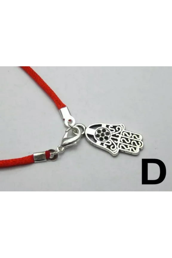 10 Red String Good Luck Bracelets Evil Eye Hamsa Hand "Star Of David" Charms-D: Hamsa Hand Charms