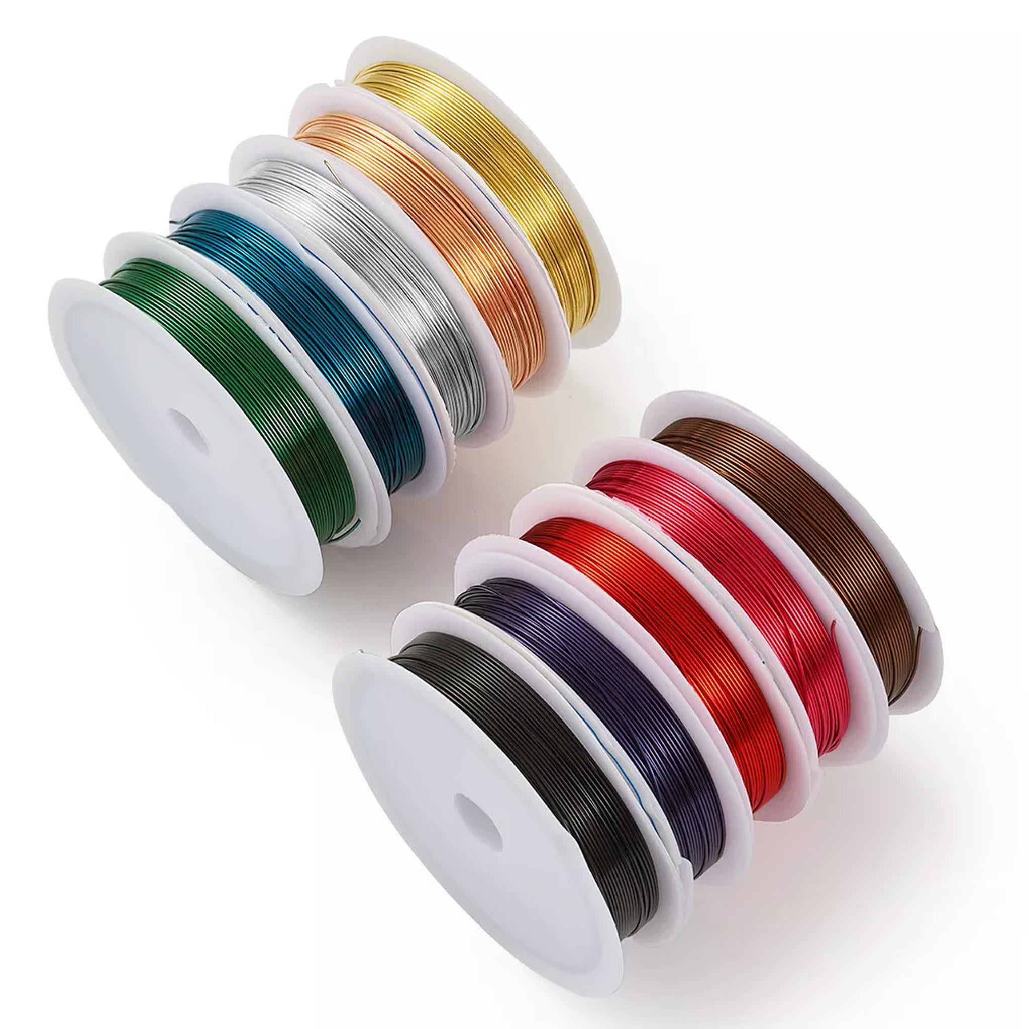 EOEMY 10 Roll Copper Jewelry Beading Wire Nickel Free Diy Craft Bracelet Making 0.6mm