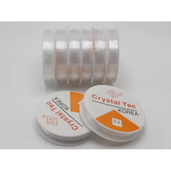EOEMY 10 Rolls Clear Crystal String Stretch Elastic Beading Cord Thread 0.5mm-1.0mm-0.4mm 18 Meter Each Roll
