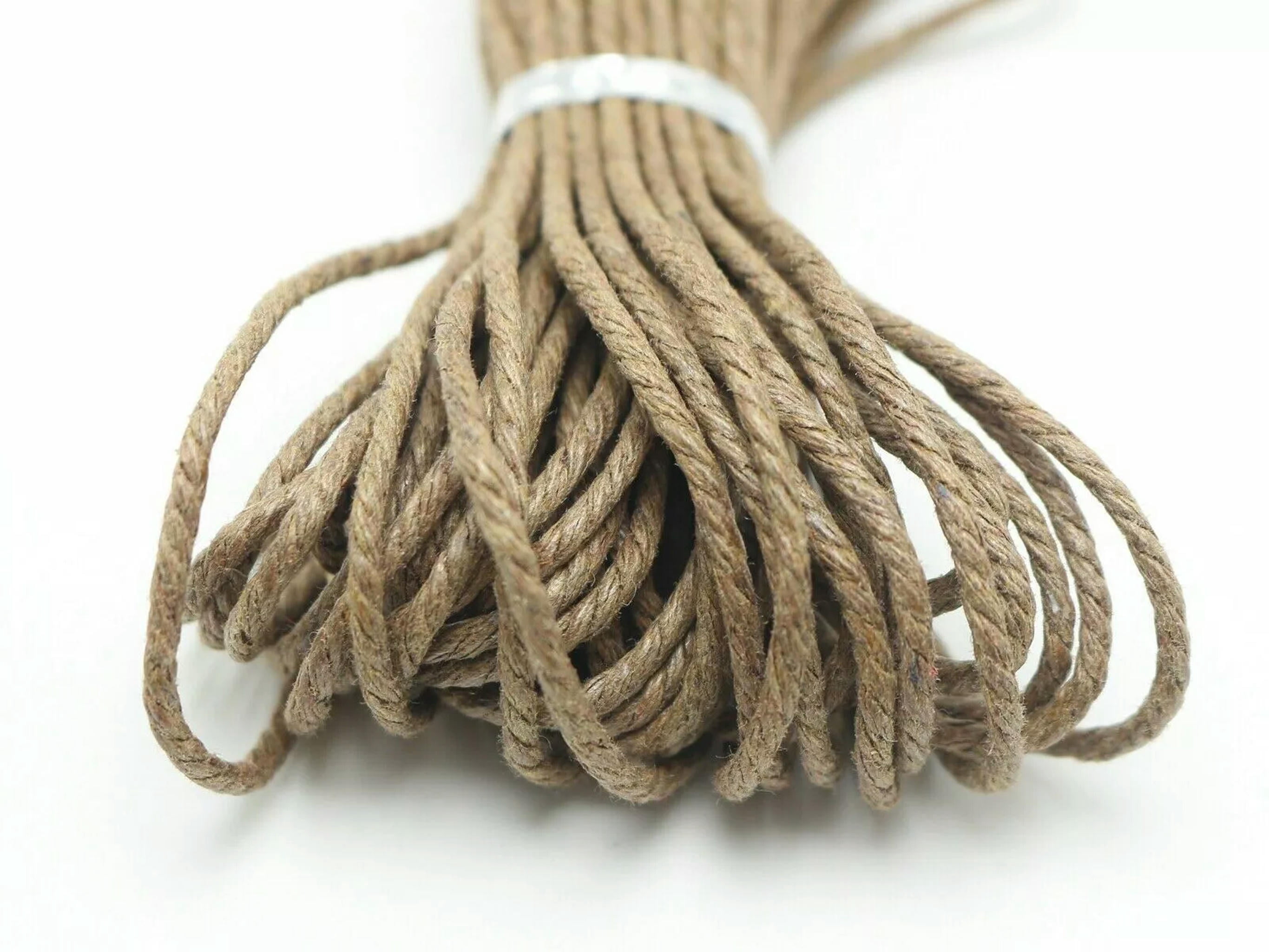 EOEMY 100 Meters Coffee Waxed Twisted Cotton Cord Thread Line 2mm Macrame Rope String