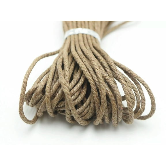 EOEMY 100 Meters Coffee Waxed Twisted Cotton Cord Thread Line 2mm Macrame Rope String