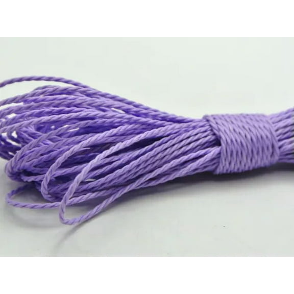 EOEMY 100 Meters Waxed Polyester Twisted Cord 1mm Macrame String Linen Thread Various-Purple