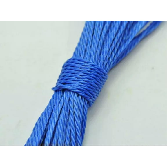 EOEMY 100 Meters Waxed Polyester Twisted Cord 1mm Macrame String Linen Thread Various-Royal Blue