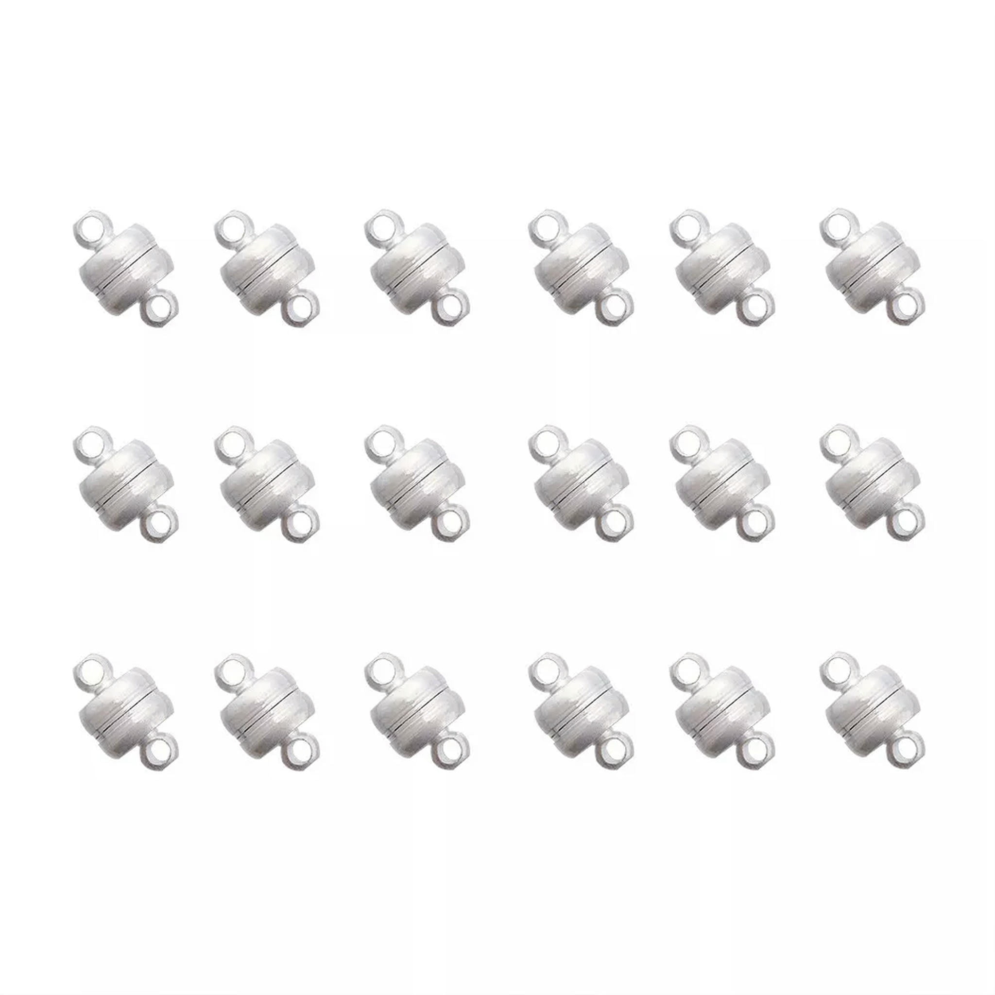 EOEMY 100 Sets Mixed Color Brass Magnetic Clasps Oval Smooth Tiny Closure Strong 11mm