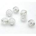 thumbnail image 1 of EOEMY 100 Silver Plated Spiral Bead Cages 8X8mm Findings Jewelry Making, 1 of 4