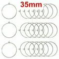thumbnail image 1 of EOEMY 100 Silver Tone Wine Glass Charm Rings ~ Round Earring Hoops 20mm-35mm Jewelry-35mm, 1 of 6