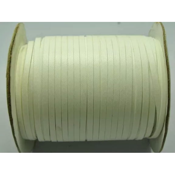 EOEMY 100 Yards Korean Waxed Cord Craft Lace String Thread Flat 4mm Various Color-White
