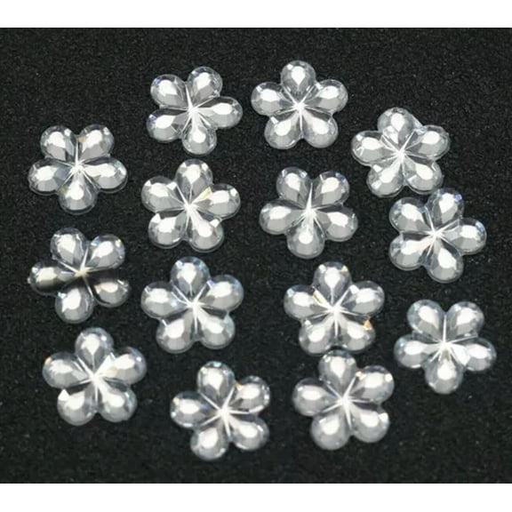 EOEMY 1000 Flatback Flower Rhinestone Gems 6mm Cabachons Embellishments Color Choice-Clear