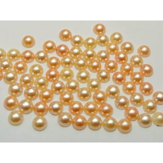 EOEMY 1000 Half Pearl Beads 6mm Flatback Cabachons Scrapbook Colour For Choice-Champagne