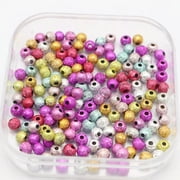 EOEMY 1000 Mixed Color Glitter Acrylic Round Beads 4mm0.16" Spacer Jewelry Finding