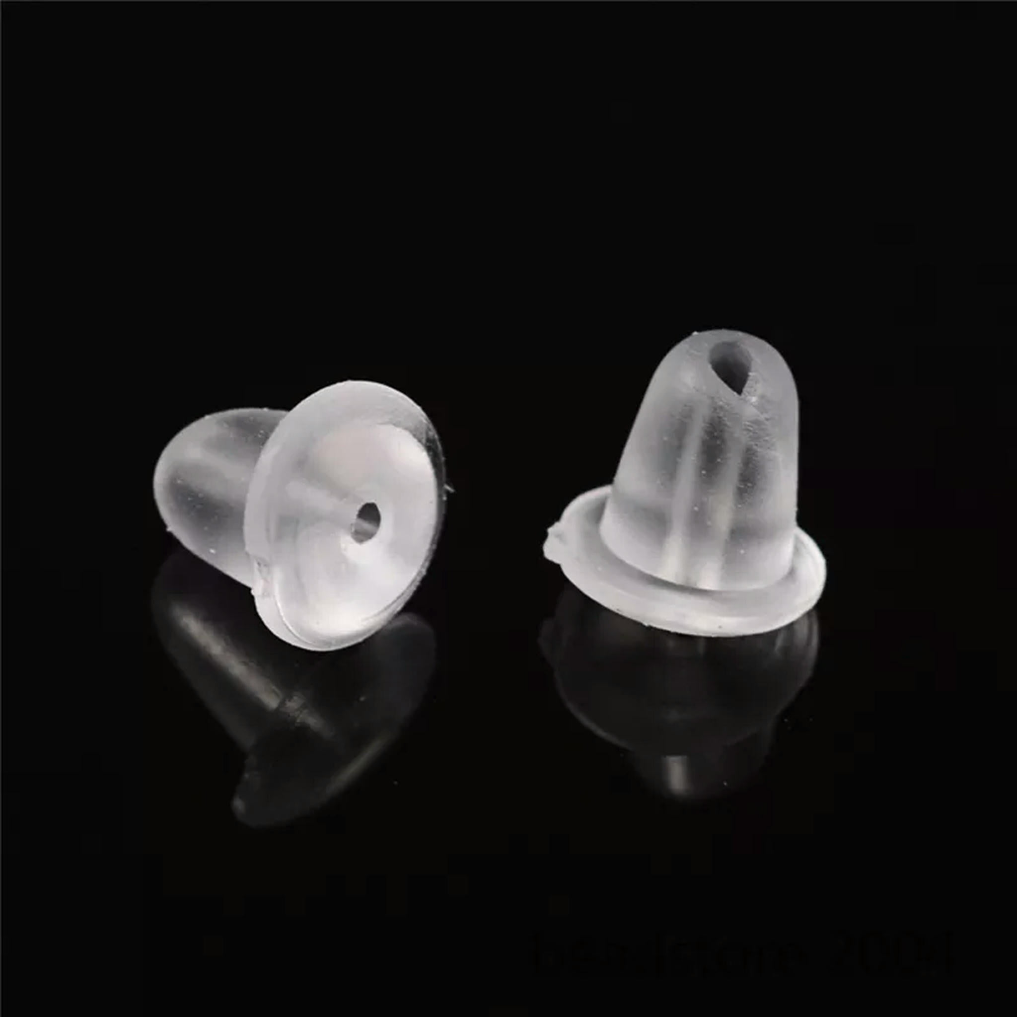 EOEMY 10000Pcs Clear Plastic Earnuts Tiny Safety Earring Backs Stopper Soft Craft 4mm