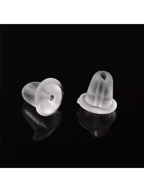 10000Pcs Clear Plastic Earnuts Tiny Safety Earring Backs Stopper Soft Craft 4mm