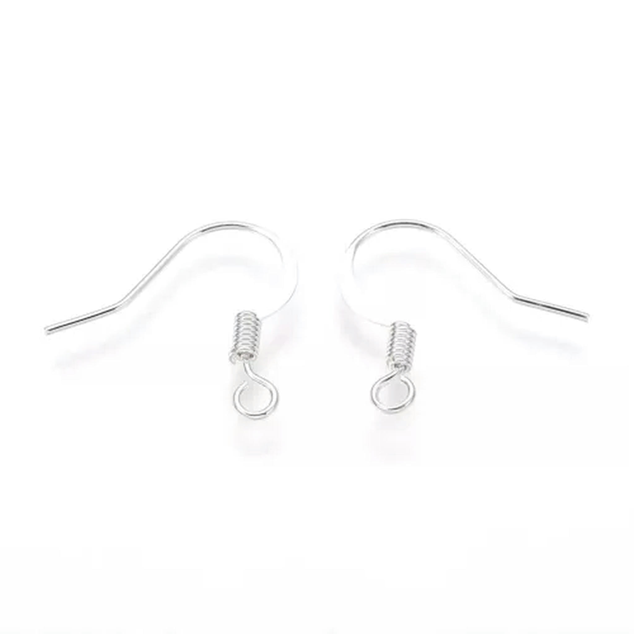 EOEMY 1000Pcs Brass Earring Hooks Flat French Earwire Nickel Free Hang Loop Craft 15mm-Silver