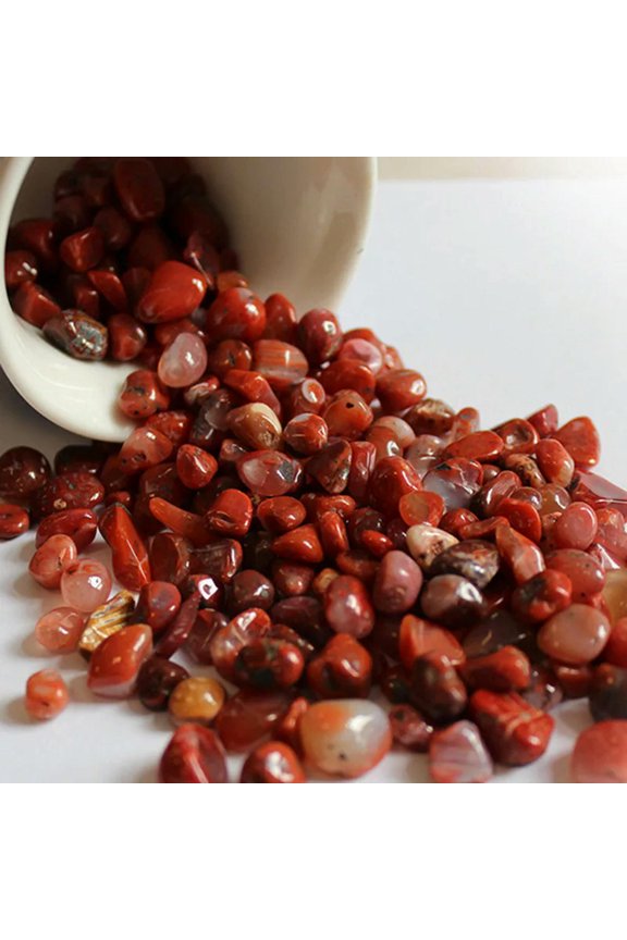 100G Natural Red Agate Quartz Tumbled Stone Healing Crystal Specimen Carnelian