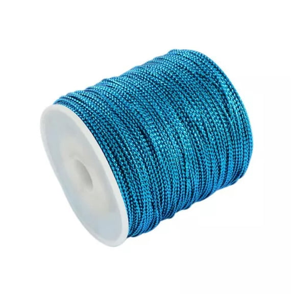 EOEMY 100M Jewelry Braided Thread Metallic Luster Cord Metallic Luster String Rope 1mm-Dodgerblue