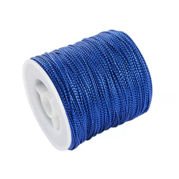 EOEMY 100M Jewelry Braided Thread Metallic Luster Cord Metallic Luster String Rope 1mm-Royalblue