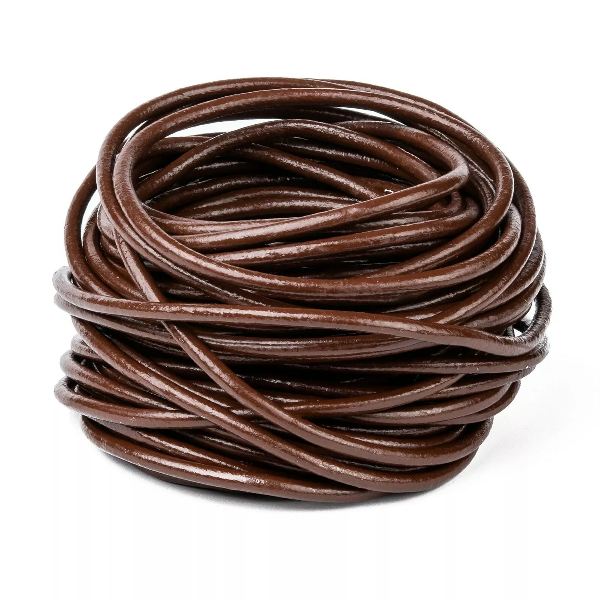 EOEMY 100M Saddle Brown Jewelry Cowhide Leather Cord String Necklace Bracelet Cord 3mm