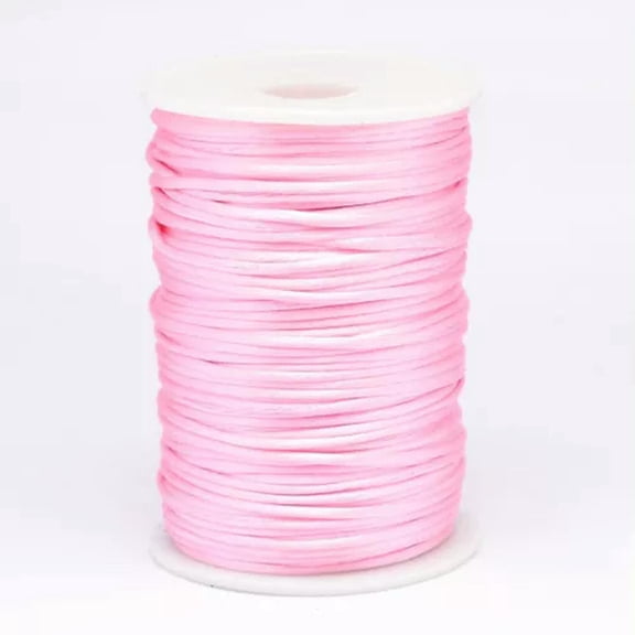 EOEMY 100Yds/Roll Round Polyester Cords Beading Threads String Spool Supplier 2mm Dia-Pink