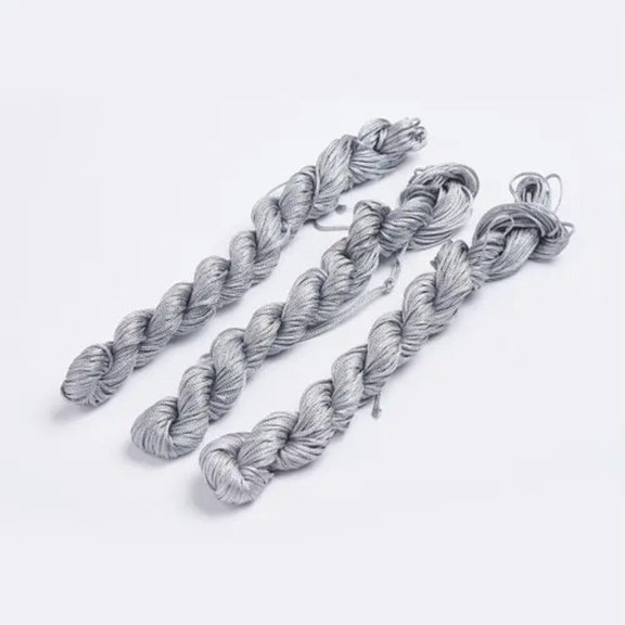 EOEMY 10Bundles/Bag 1mm Nylon Thread Nylon String For Diy Beading Woven Jewelry Making-Gray