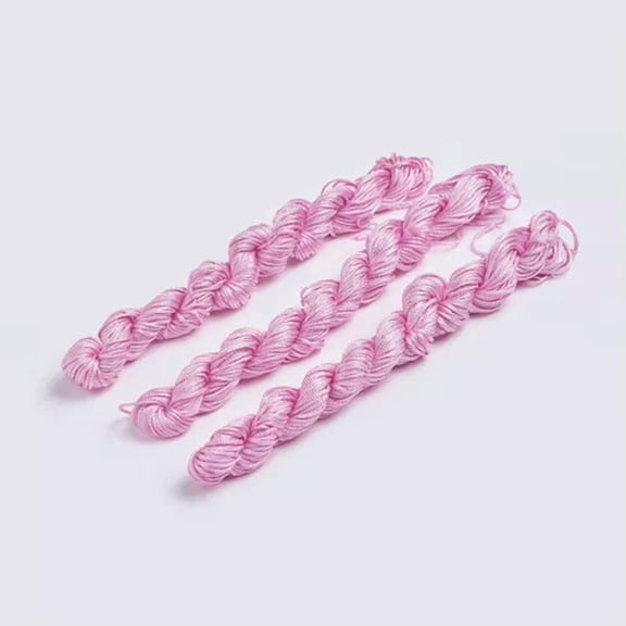 EOEMY 10Bundles/Bag 1mm Nylon Thread Nylon String For Diy Beading Woven Jewelry Making-Hot Pink