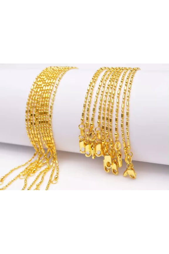 10Pc Wholesale 16-30Inch 18K Yellow Gold Filled Ball Chain Necklaces For Pendant-22