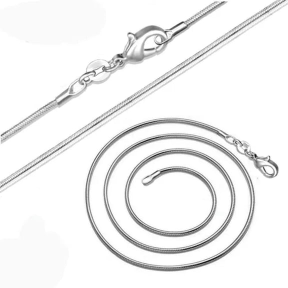 EOEMY 10Pcs 925Sterling Silver Hot Selling 1mm Snake Bone Chains Necklace 16"-38" X01-28"
